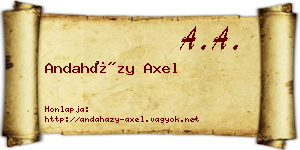 Andaházy Axel névjegykártya
